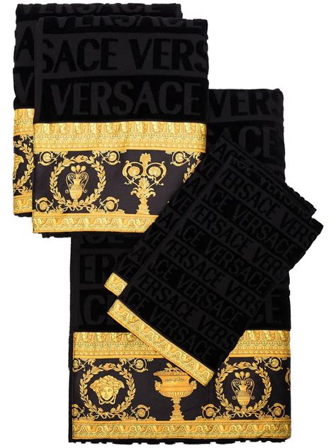 versace badelatschen|versace bath linen set.